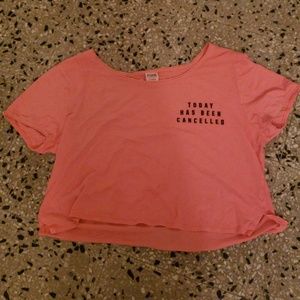 Cropped off the shoulder T-shirt